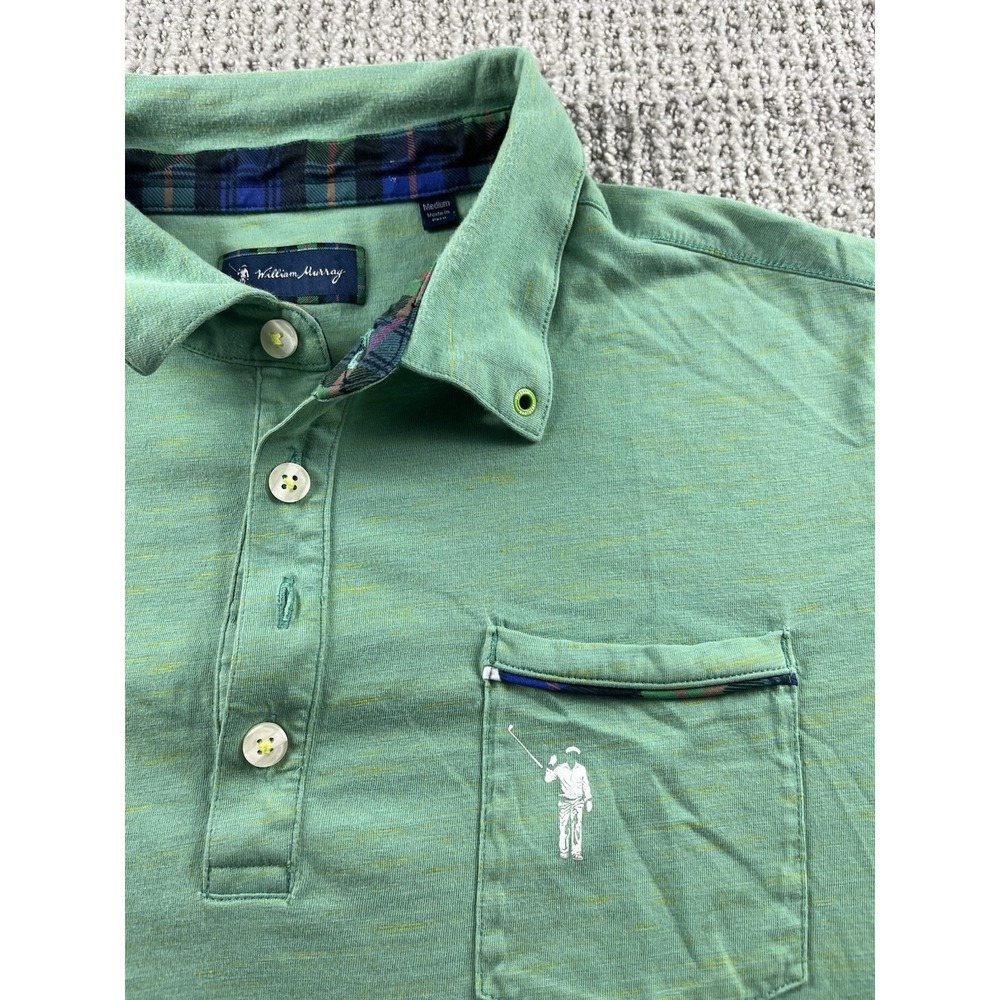 William Murray Golf Polo Shirt‎ Heathered Green Performance Men's Medium